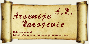Arsenije Marojević vizit kartica
